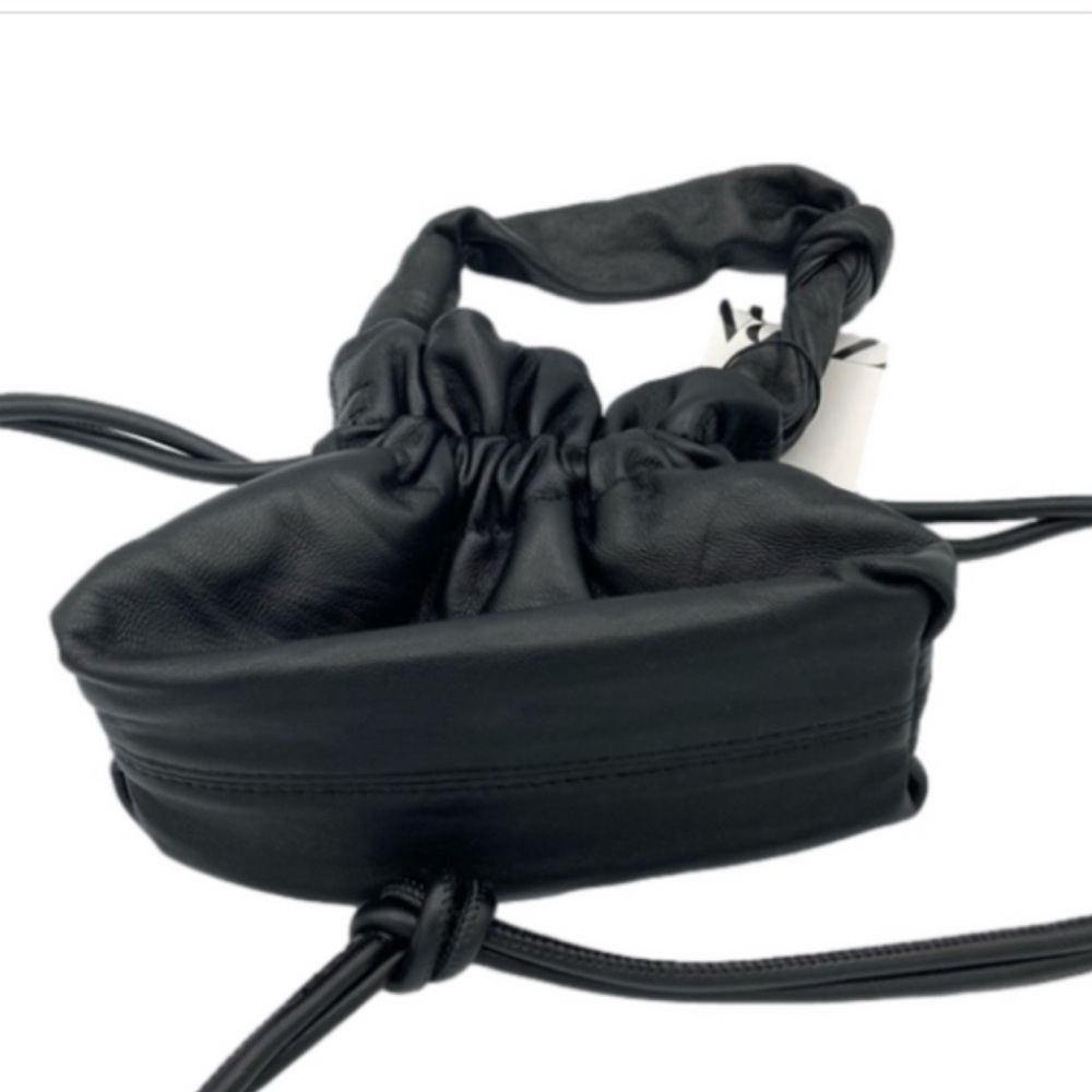Zara Black Mini Drawstring Shoulder Bag